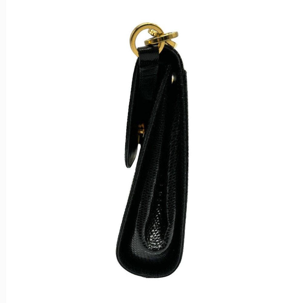 Salvatore Ferragamo leather Gancini crossbody embossed Black bag shoulder Black